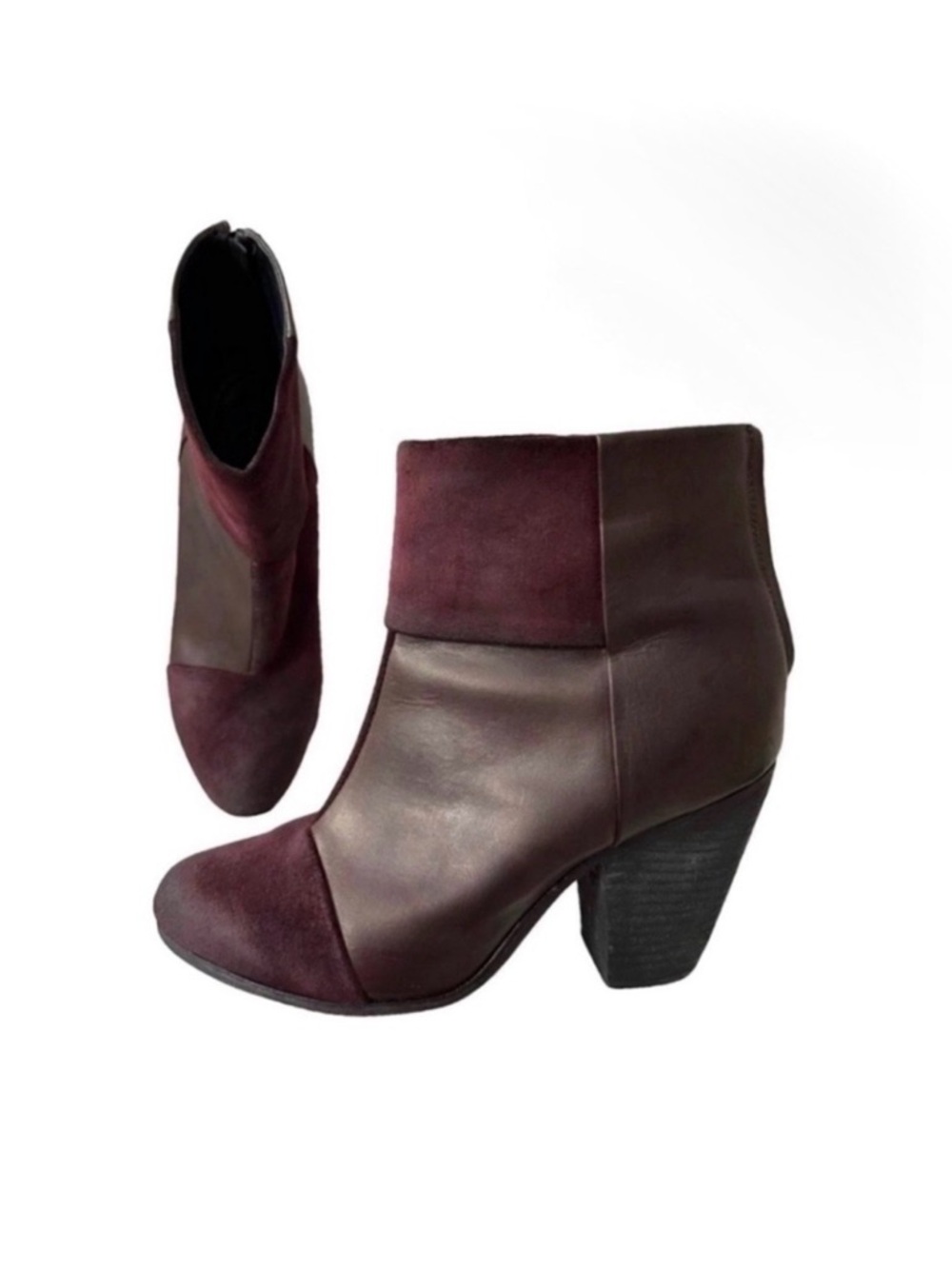 rag & bone Rare Classic Newbury Distressed Oil Rubbed Suede & Leather Ankle Boot